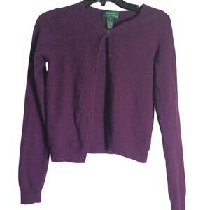 Ralph Lauren Cashmere Cardigan Purple Size S